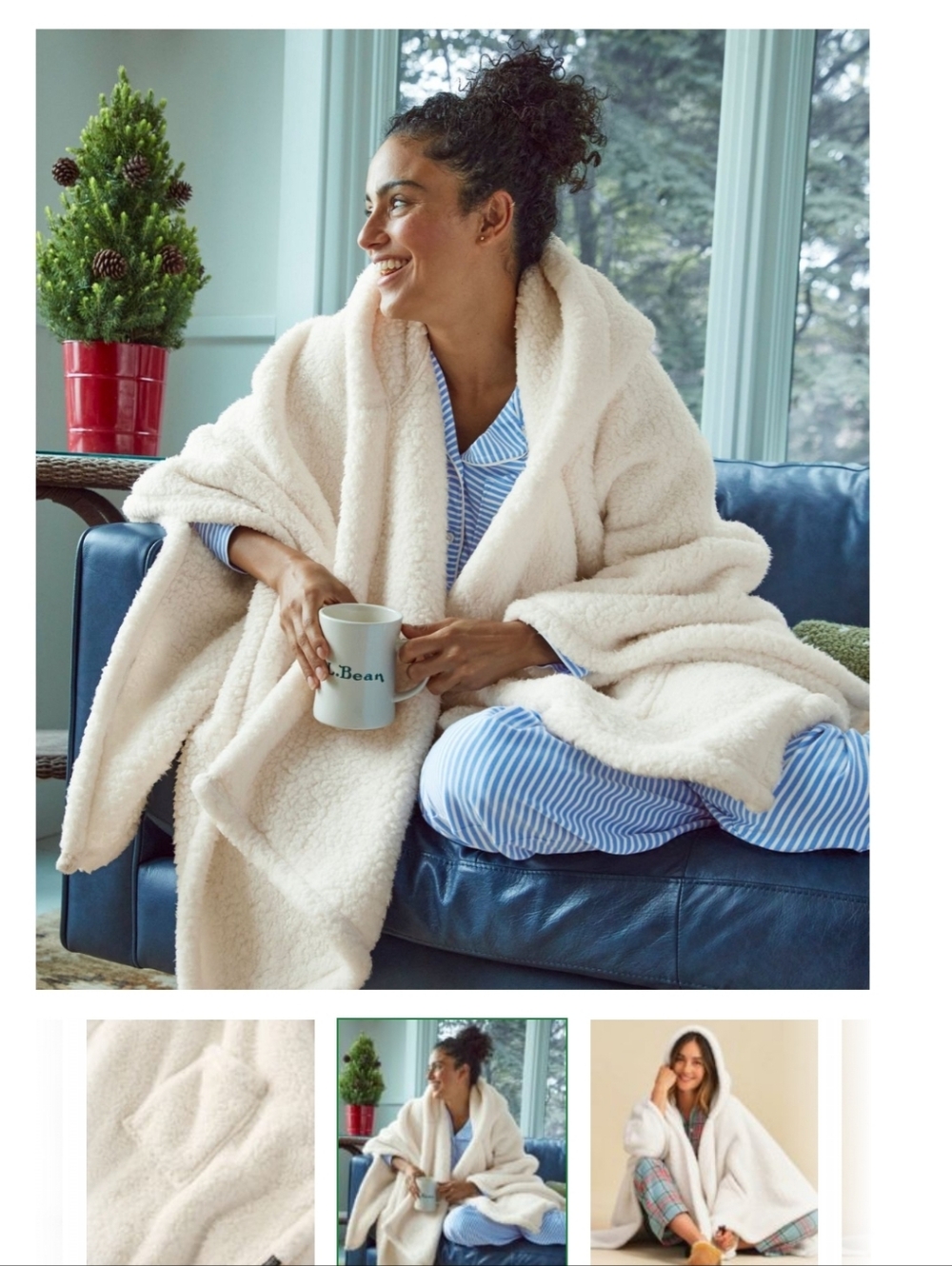 Cozy Sherpa Throw Blanket in Soft Cream
